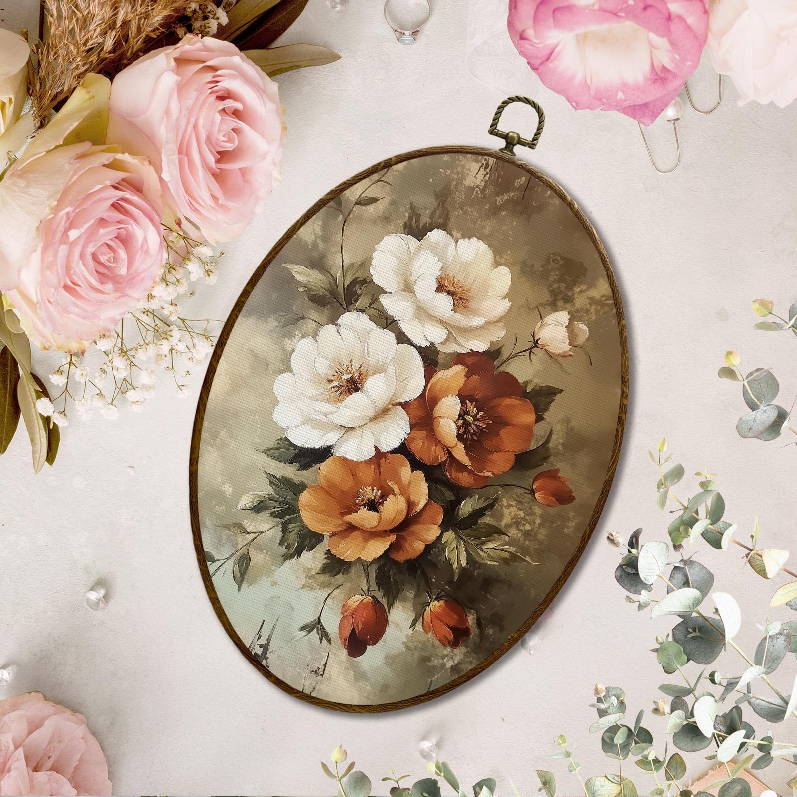 Amazon.com: JQF Vintage Floral Oval Wall Decor, Cottagecore Floral